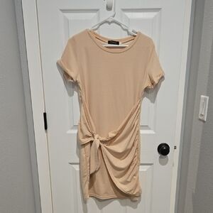 Peach/pale pink Short Sleeve Tie Dress